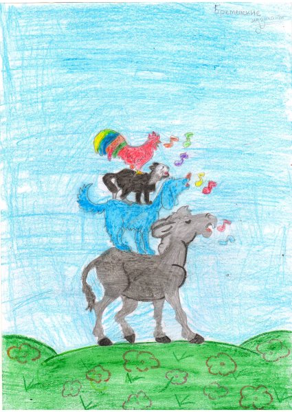 Рисунки к сказке Бременские музыканты братья Гримм