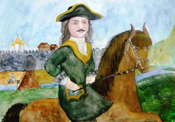 Петр 1 портрет Графика