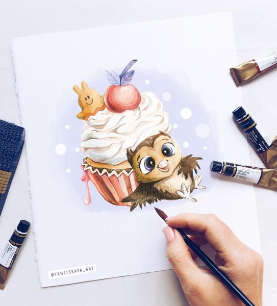 Рисунки для скетчбука маркерами еда