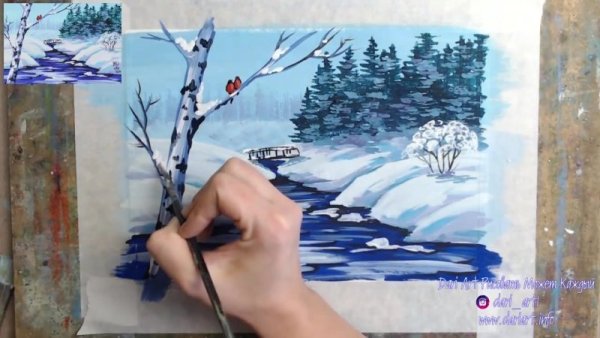 Кошка акварелью для детей