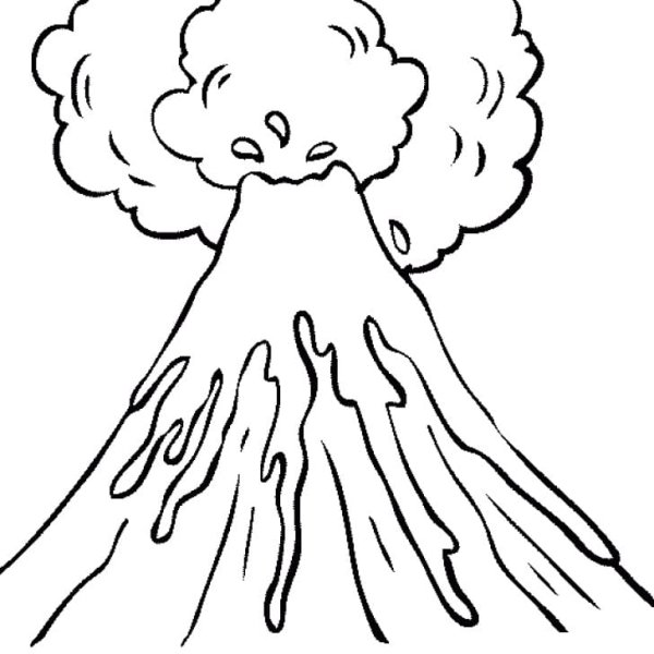 Вулкан рисунок