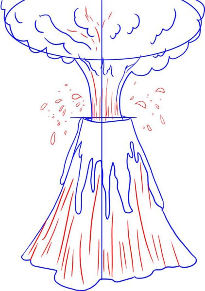 Вулкан раскраска для малышей
