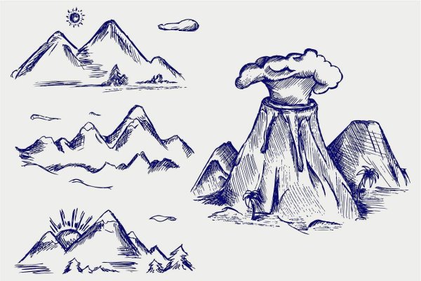 Раскраска горы вулкан