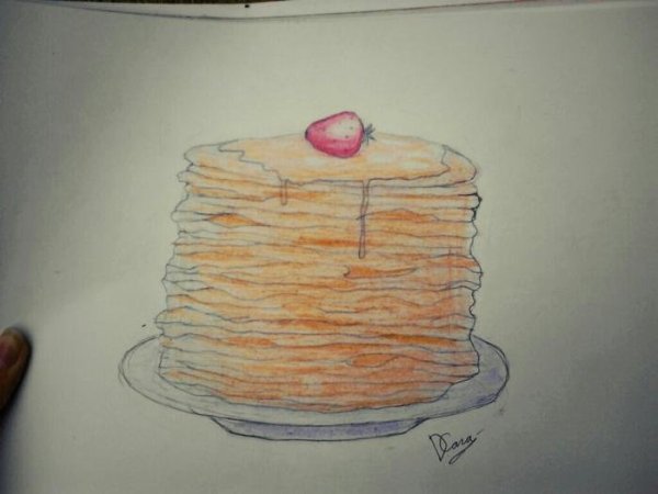 Как нарисовать блины поэтапно