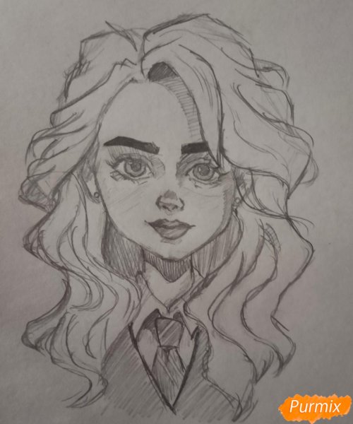 Гермиона Грейнджер рисунок карандашом