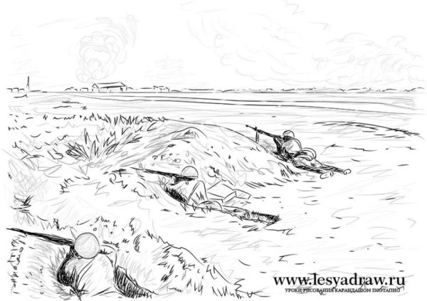 Война рисунок карандашом