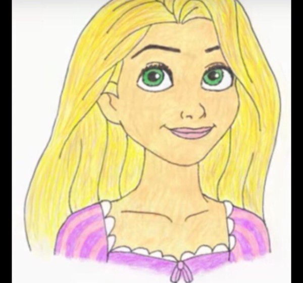Нарисовать Рапунцель легко поэтапно