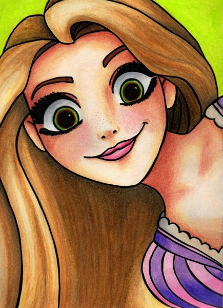 Срисовки Дисней Рапунцель