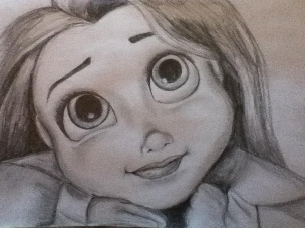 Как нарисовать принцессу Рапунцель поэтапно