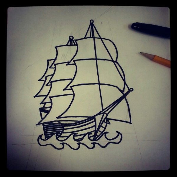 Рисунки черныойручкой