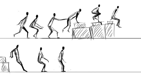 Раскадровка бега вид сбоку