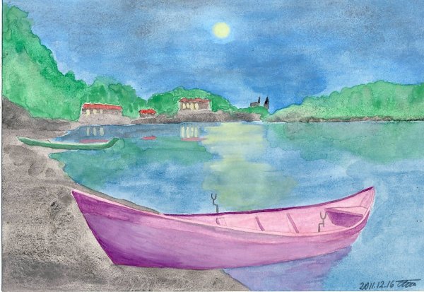 Река детский рисунок