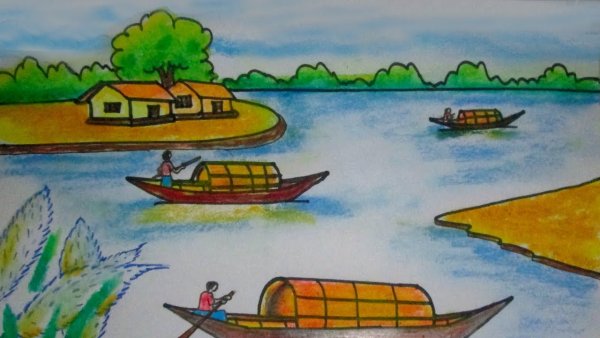 Озеро рисунок