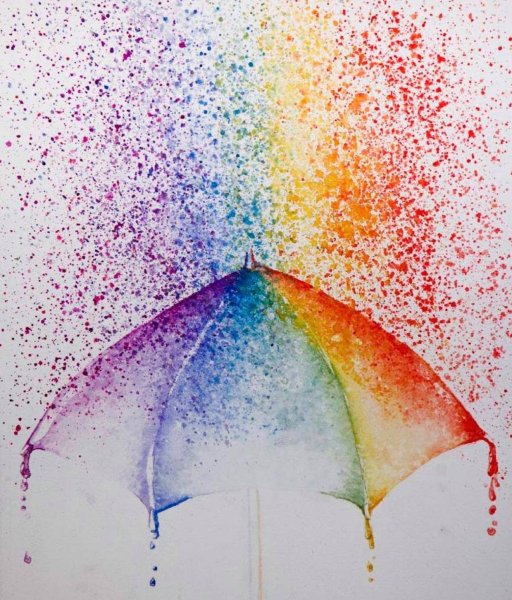 Радужные картинки для срисовки