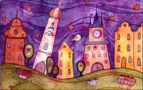 Рисование сказочный город