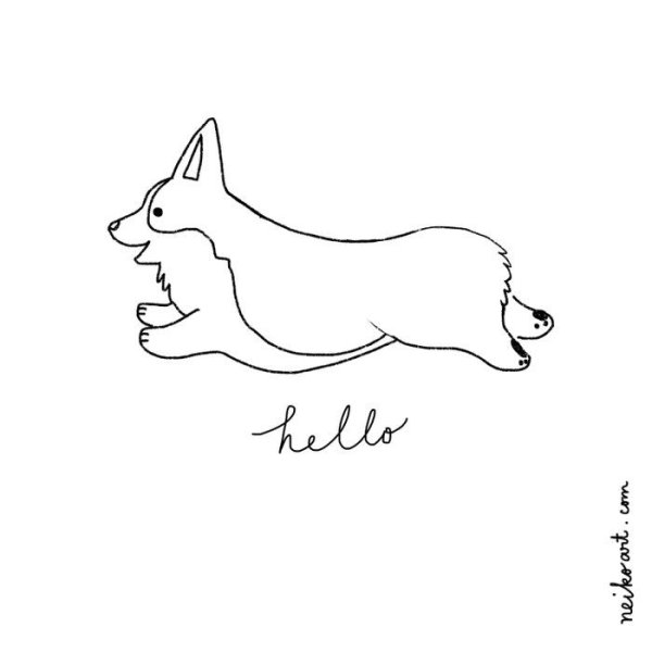 Корги рисунок поэтапно