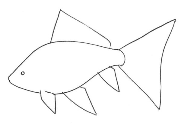 Рыбка карандашом для детей