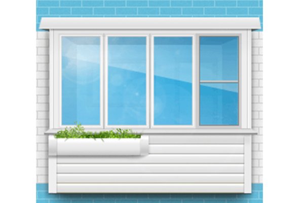 Пластиковый балкон на белом фоне