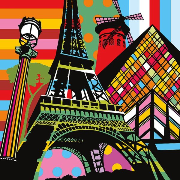 Картина девушка в Париже