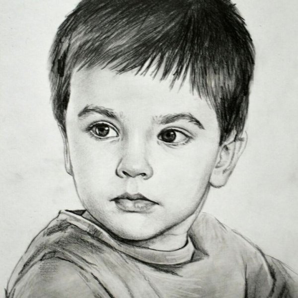 Детские портреты карандашом