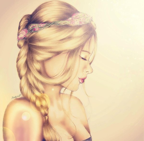 Девушка блондинка рисунок
