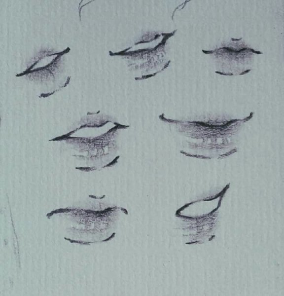 Рот с губами скетч