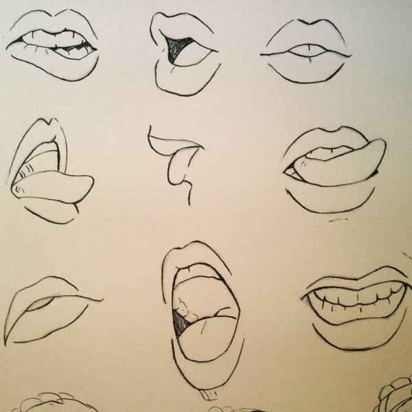 Аниме губы карандашом