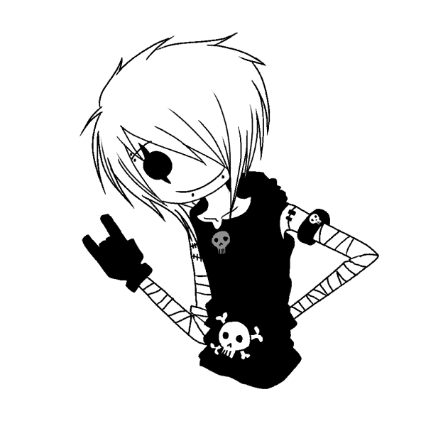 Эмо на белом фоне