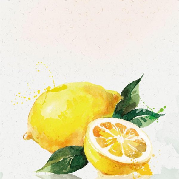 Лимон акварелью