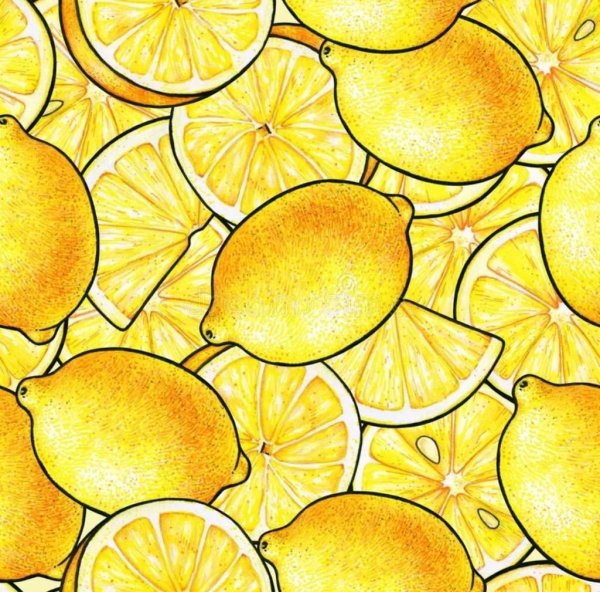 Акварельные фрукты лимон