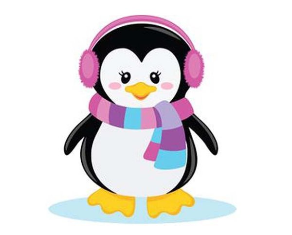 Пингвиненок на белом фоне