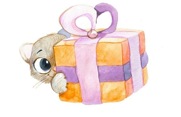 Подарок на день рождения рисунок