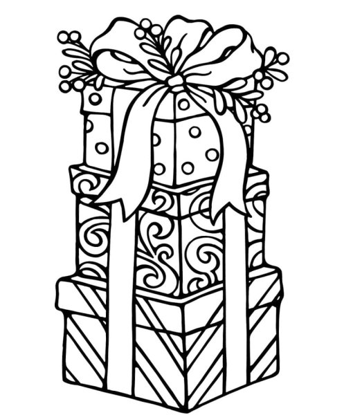 Подарок раскраска