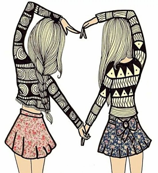 Картинки для срисовки подруги