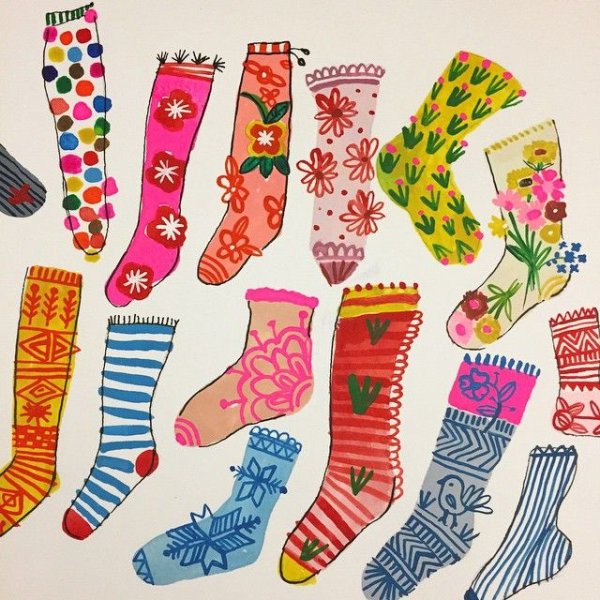Носки акварель