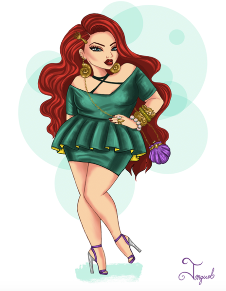 Полные женщины в мультяшном стиле