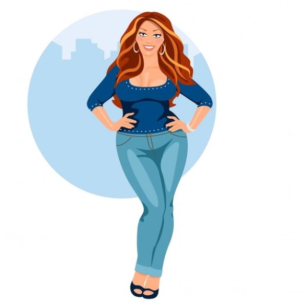 Мультяшная полная женщина