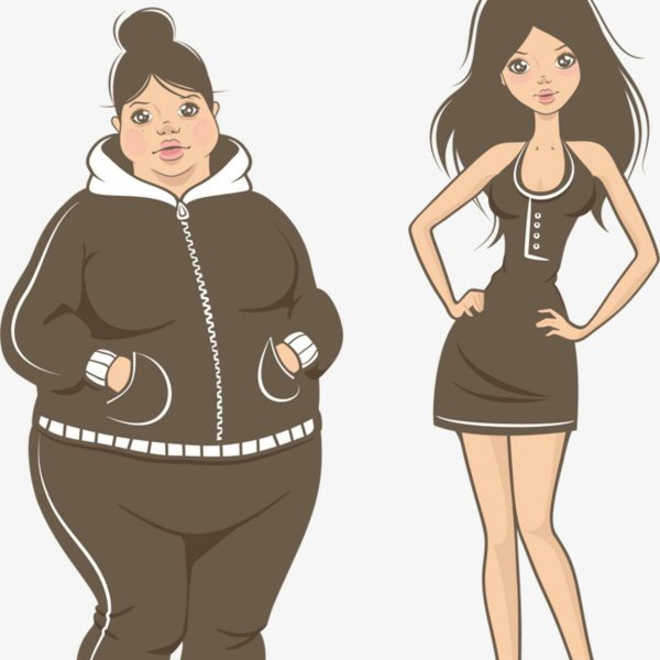Толстая и худая женщина