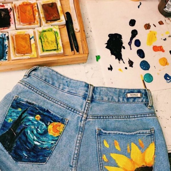 Рисование на джинсах