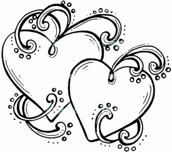 Раскраска сердечко с узорами