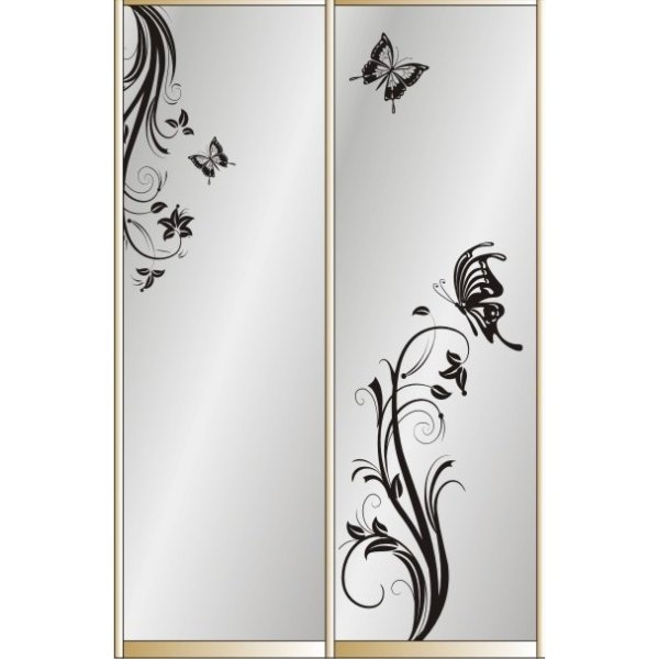 Зеркало с узором для шкафа