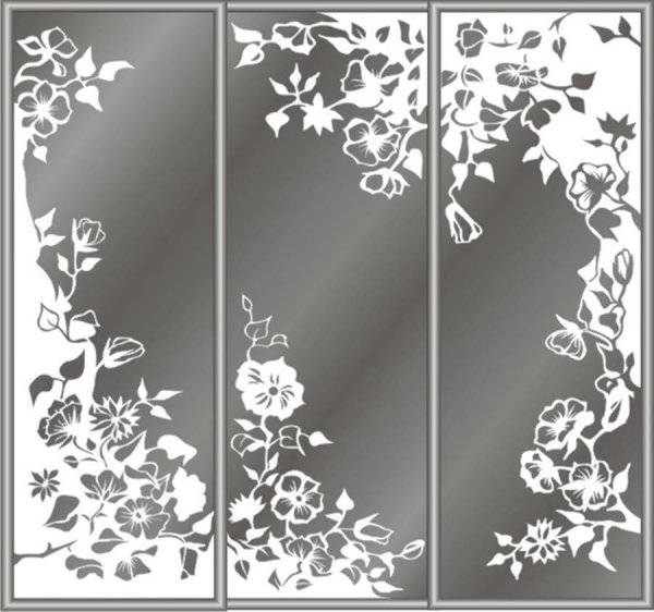 Витражные двери для шкафов купе