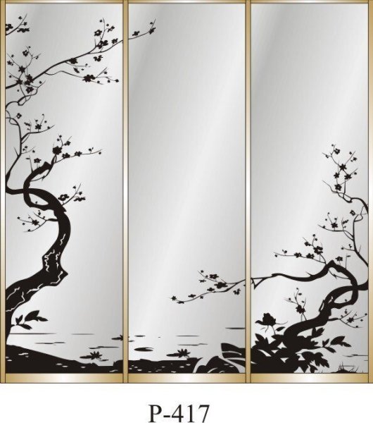 Двери шкаф-купе с пескоструем 4 двери