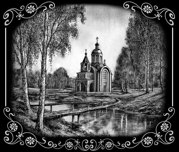 Гравировка на Камне пейзажи