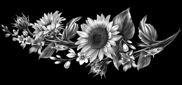 Гравировка подсолнух