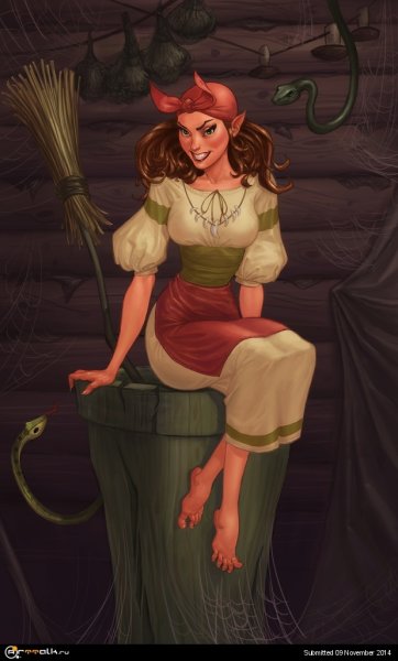 Баба Яга рисунок для детей