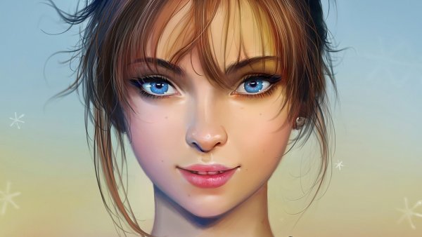 Голубые глаза на белом фоне