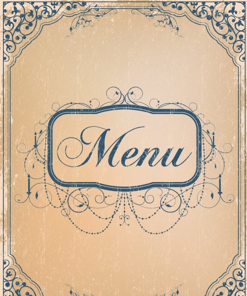 Ресторанное меню обложка