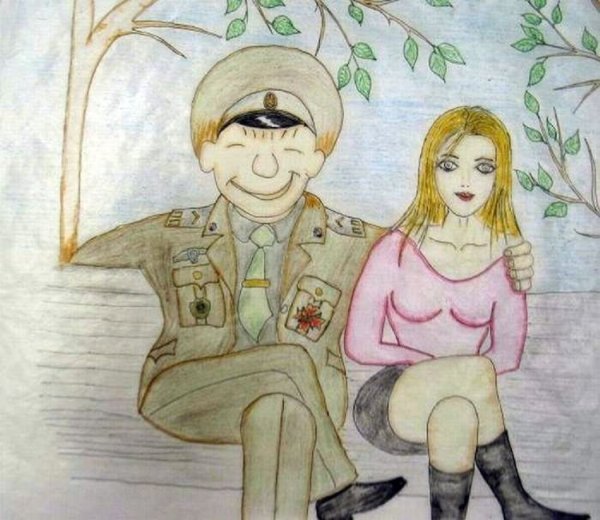 Рисунки на вовоенную тему