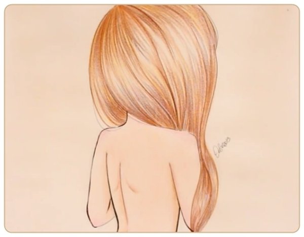 Девушка со спины рисунок